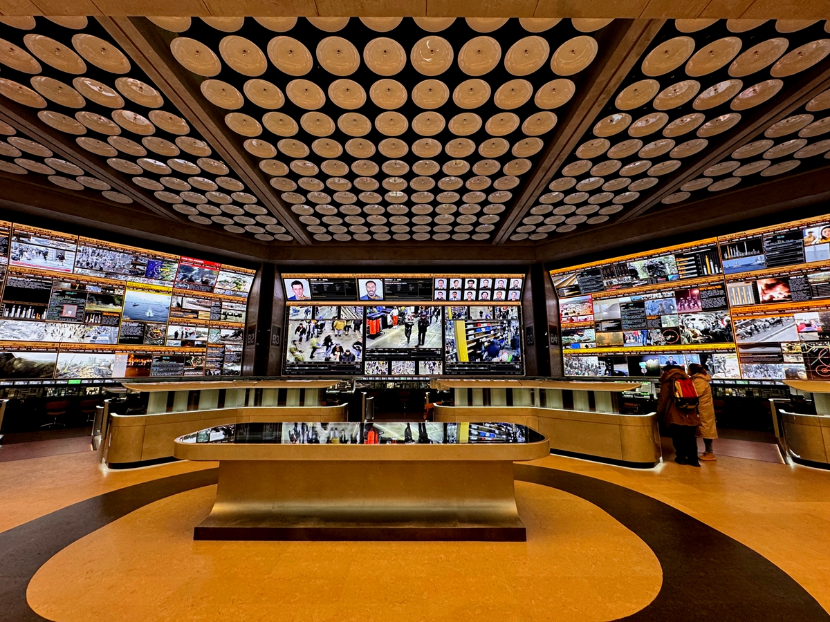 Wardex command center with Absen LED walls and ceiling for Disclosure Day