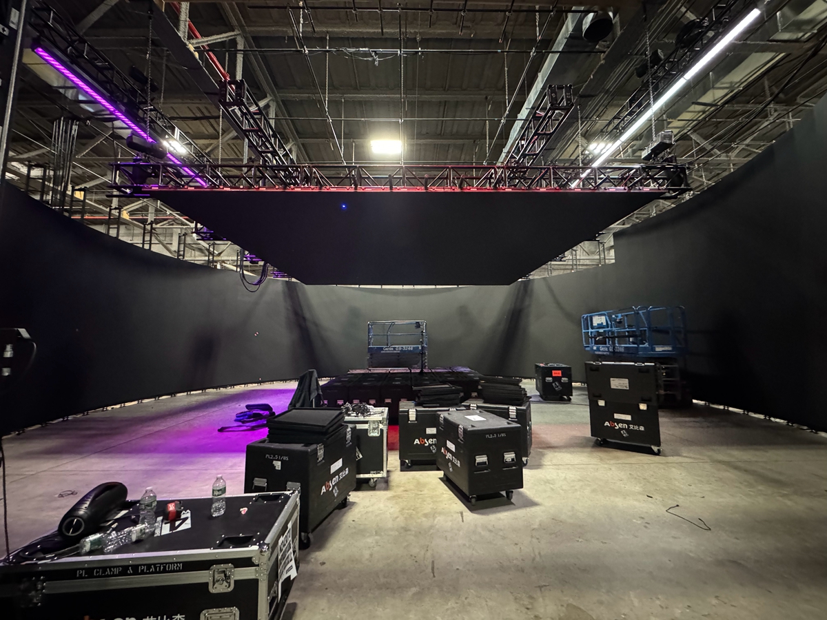 LED virtual production volume under construction for Disclosure Day